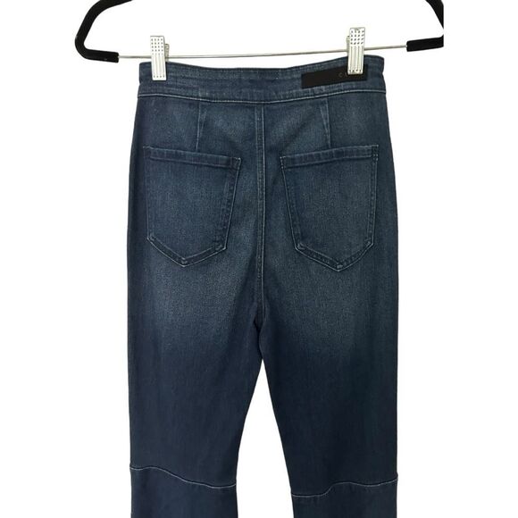 Cello Fringe Flare Leg Size 3 Stretch Dark Wash Wide Leg Bell Bottom y2K Retro - Picture 8 of 16